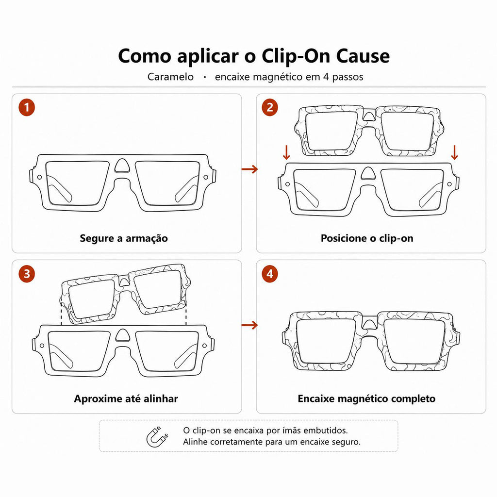 Clip On Magnético Caramelo