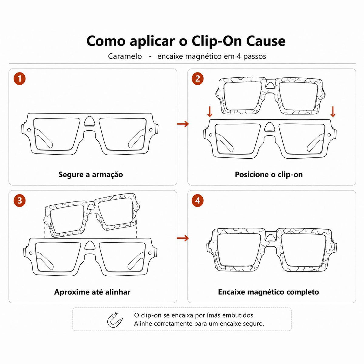Clip On Magnético Caramelo
